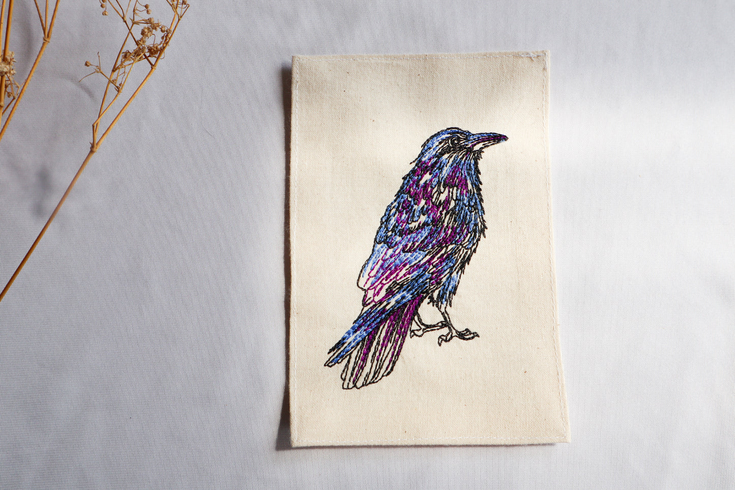 Crow Embroidered Art