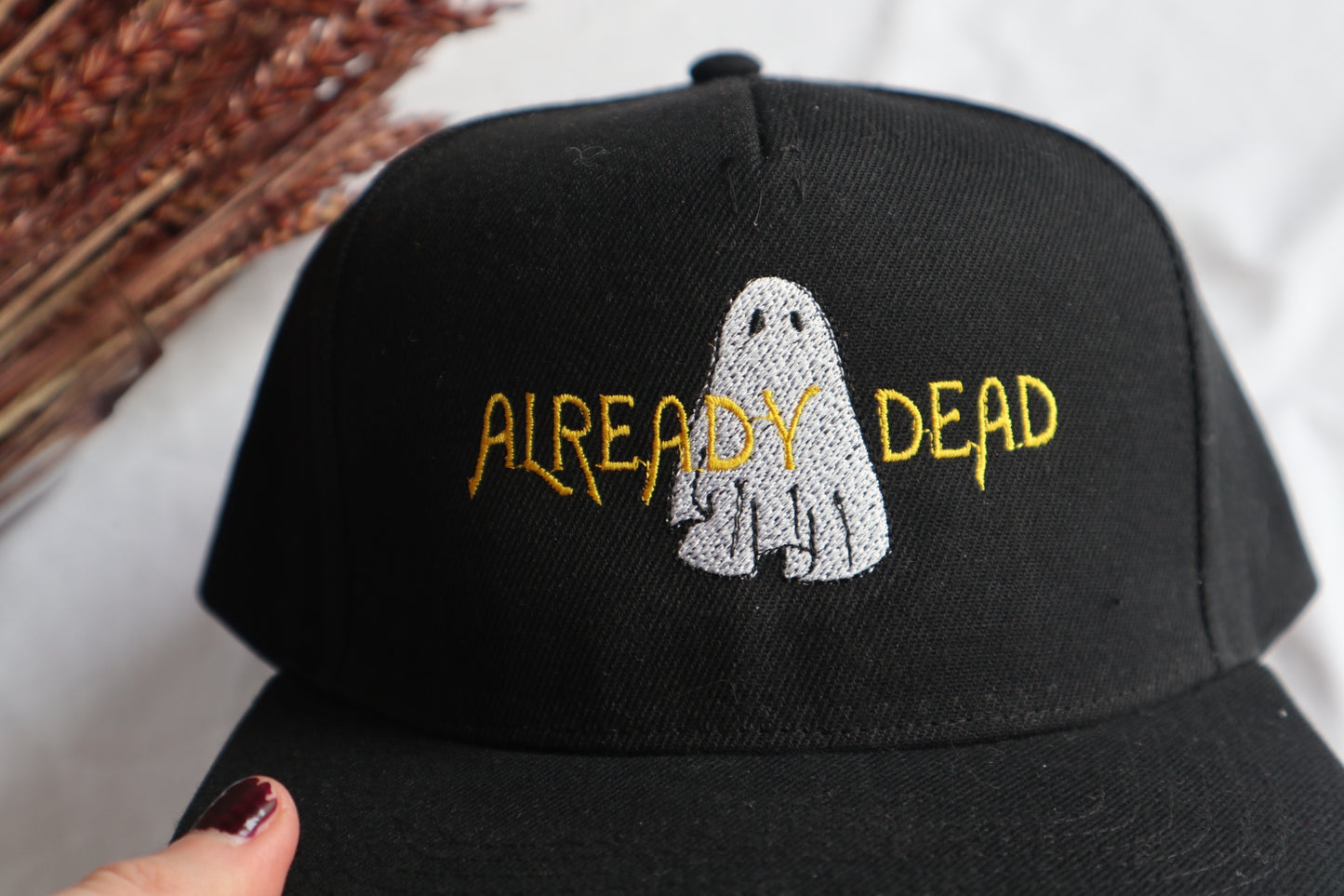 Already Dead Ghost Snapback Cap | Alternative Embroidered Cap