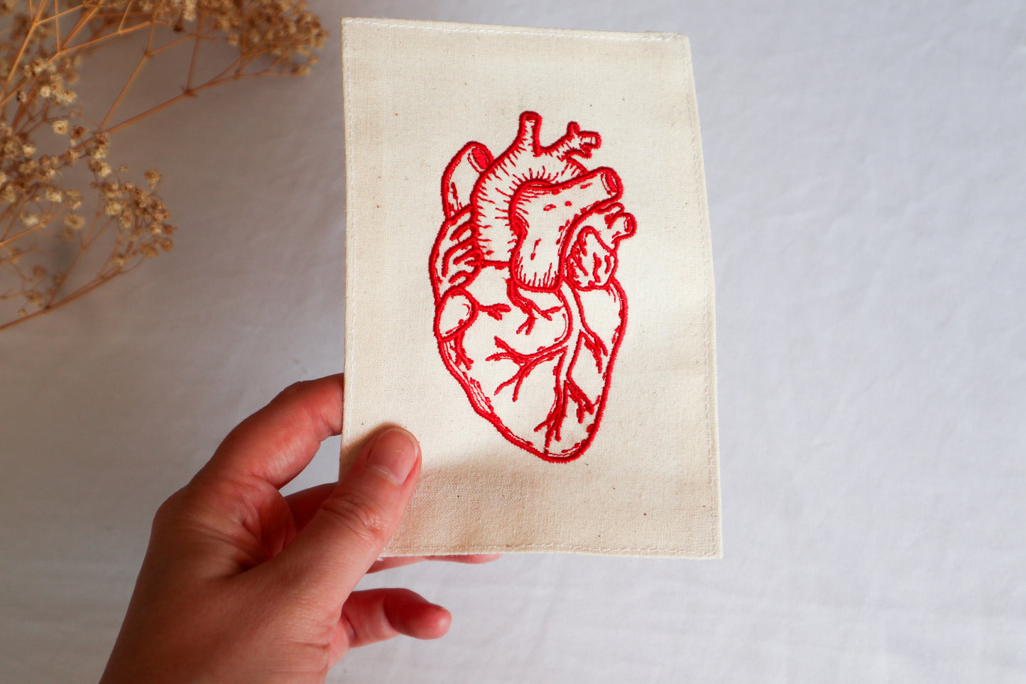 Anatomical Heart Embroidered Art
