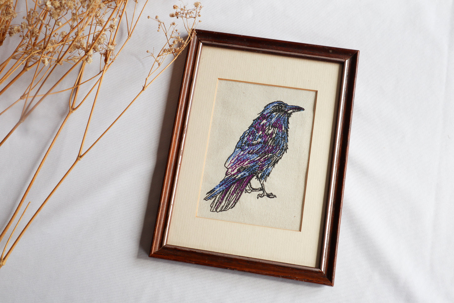 Crow Embroidered Art