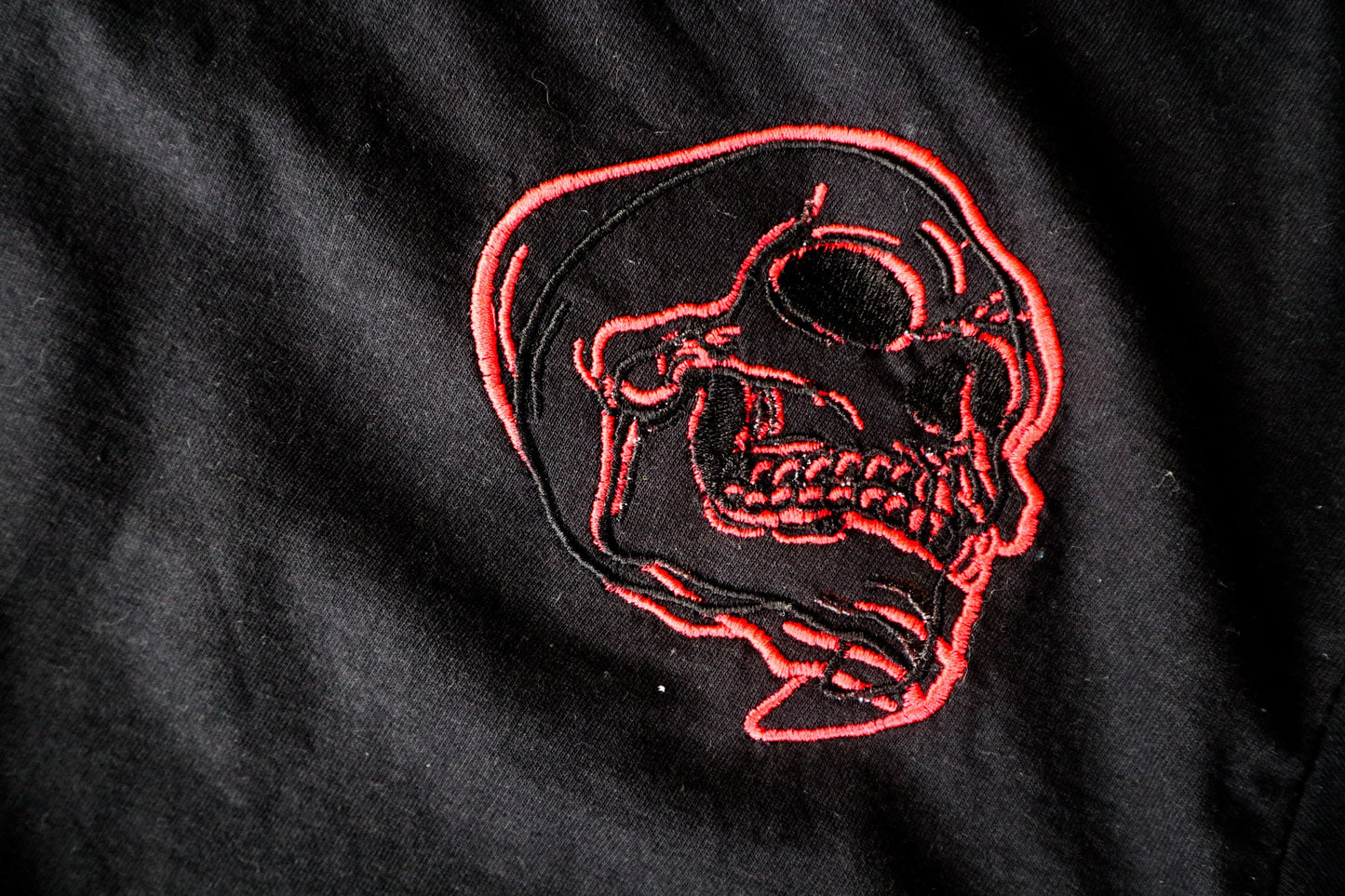 Gothic Skull Embroidered T-Shirt