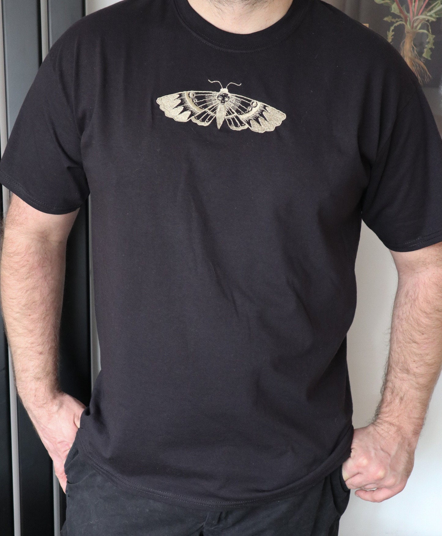 Death Moth Embroidered T-Shirt