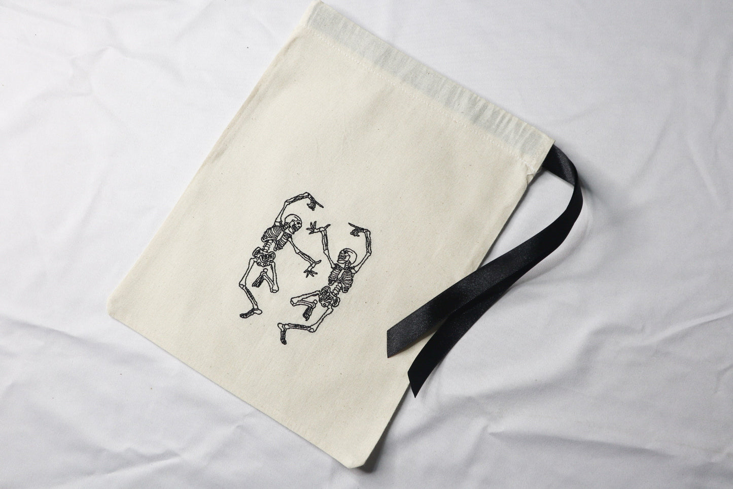 Skeleton Embroidered Fabric Gift Bag