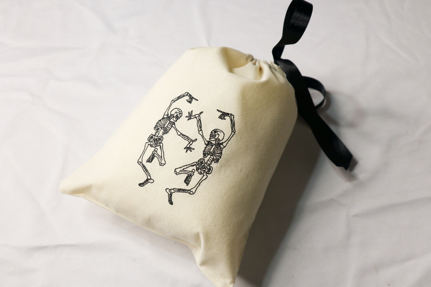 Skeleton Embroidered Fabric Gift Bag