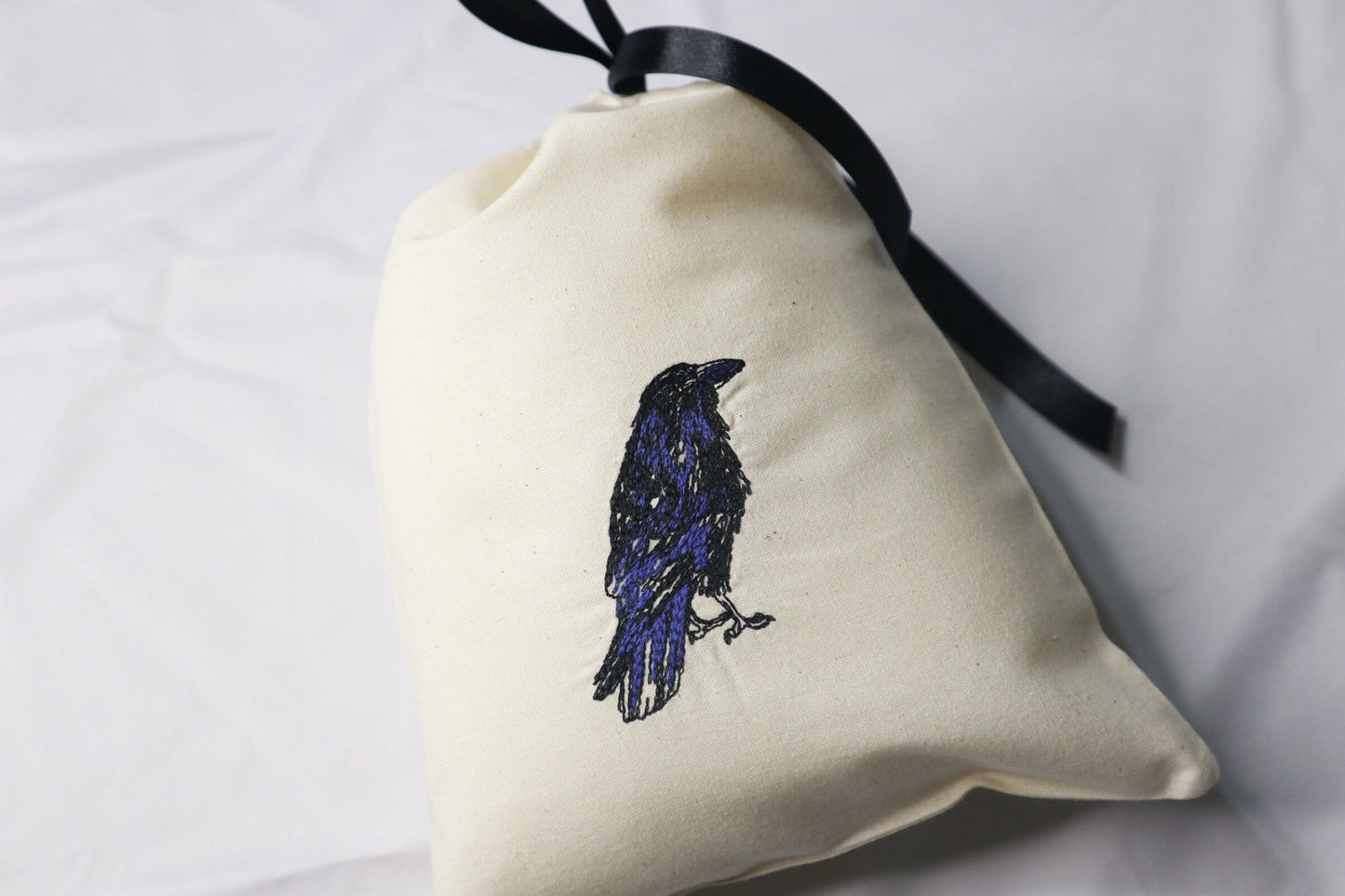 Crow Embroidered Gift Bag
