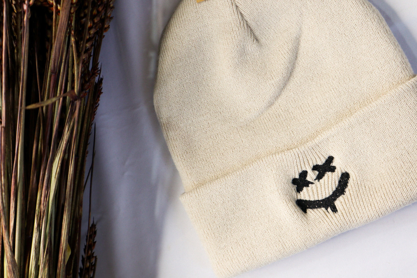 Melted Smile Embroidered Beanie
