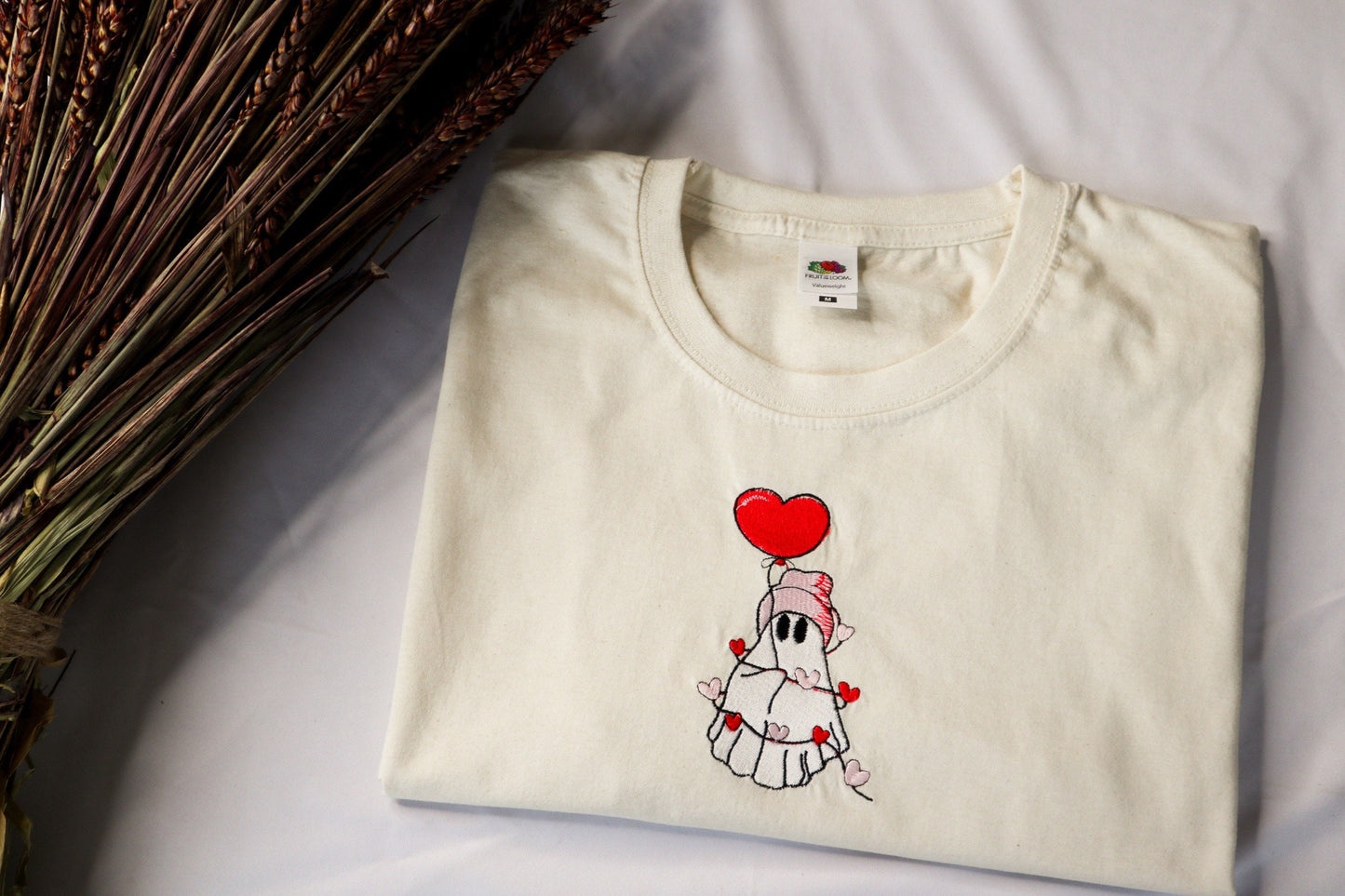 Valentine Ghost Embroidered T-Shirt