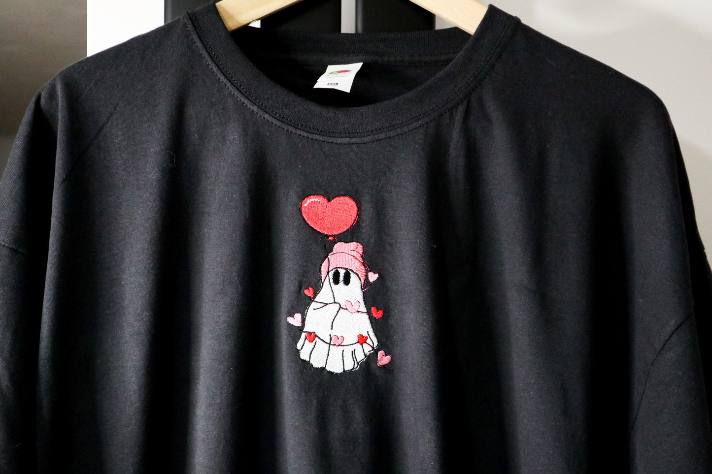 Heart Ghost Embroidered T-Shirt