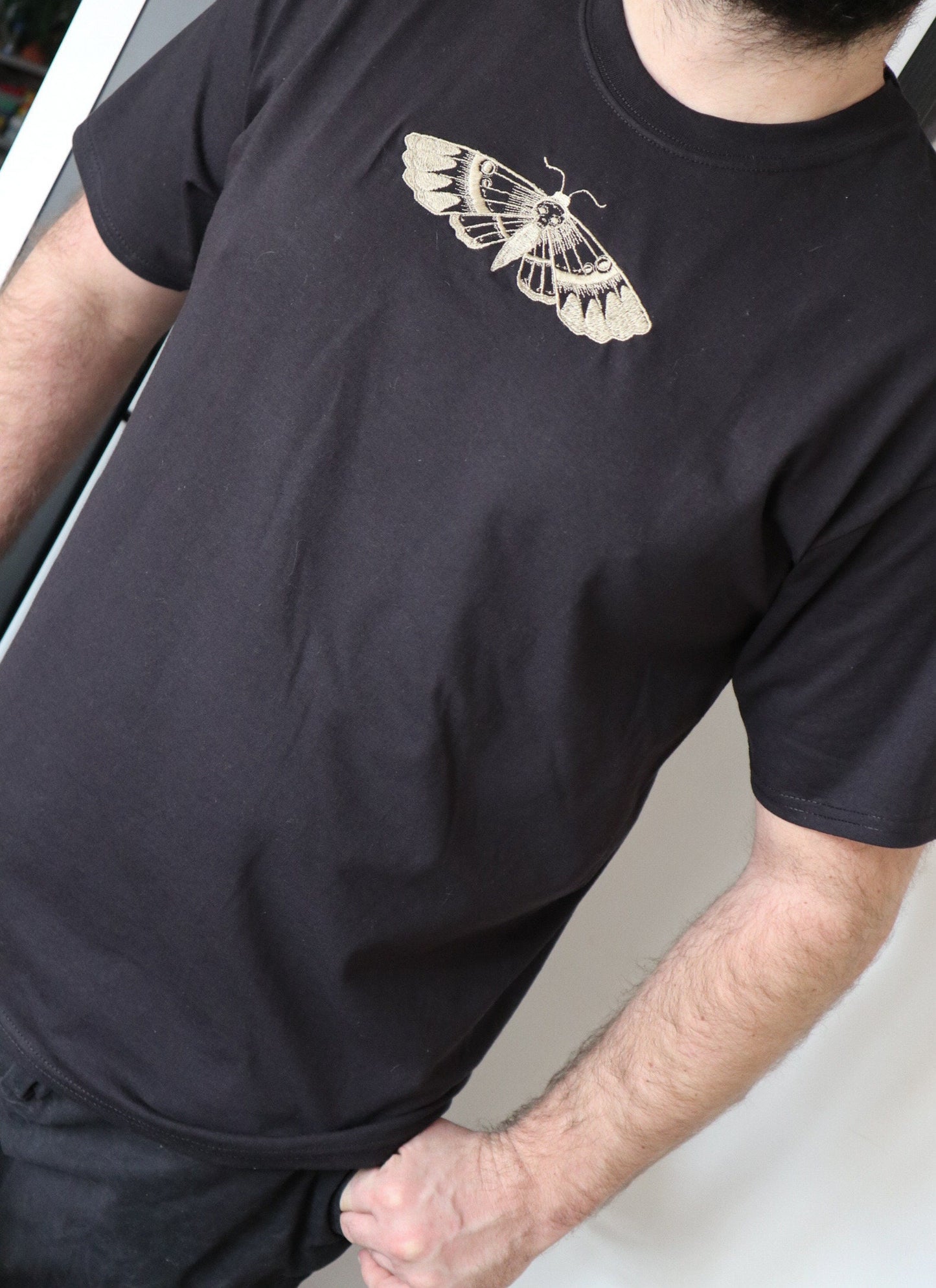 Death Moth Embroidered T-Shirt