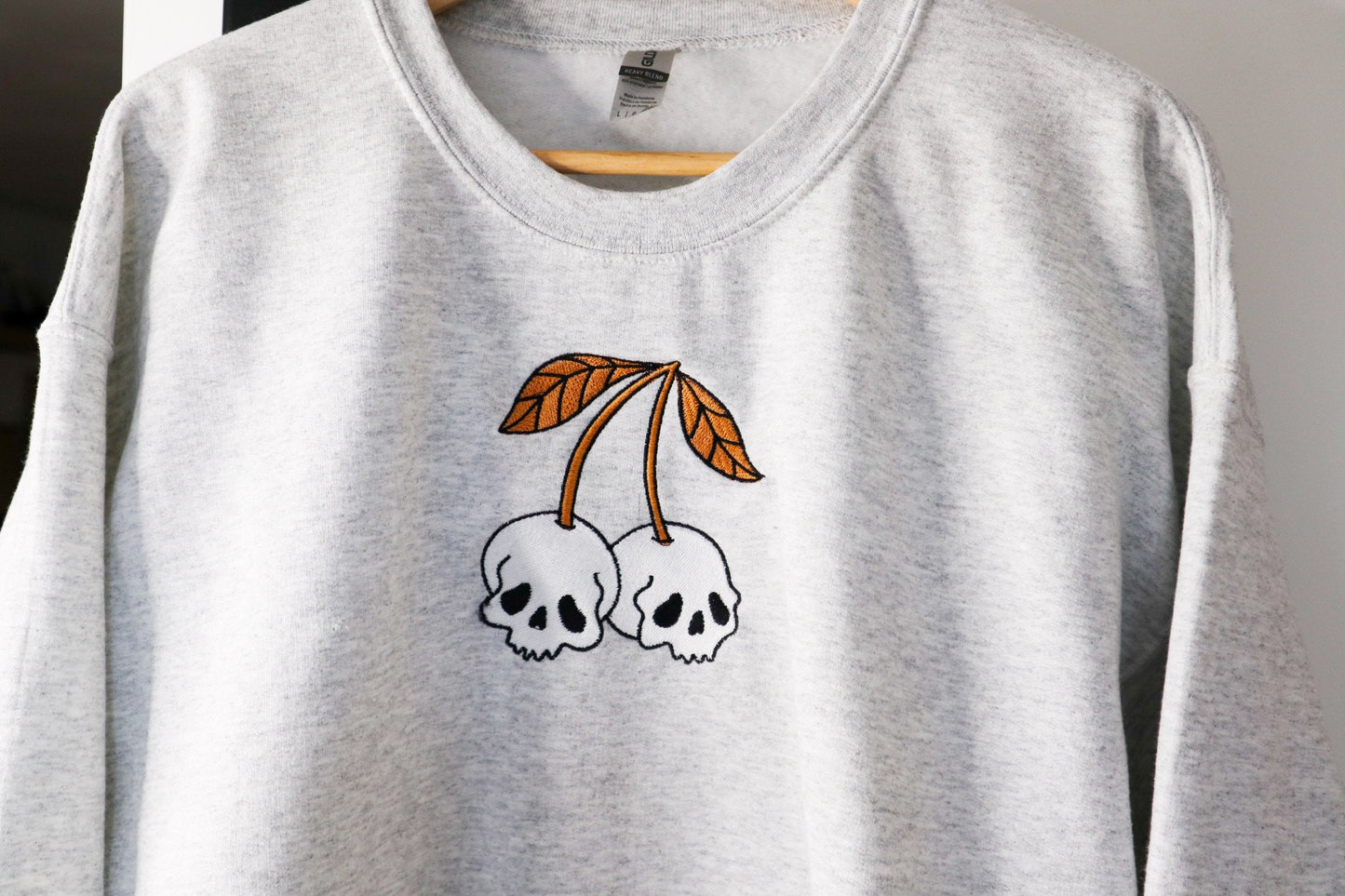 Skull Cherry Embroidered Sweatshirt