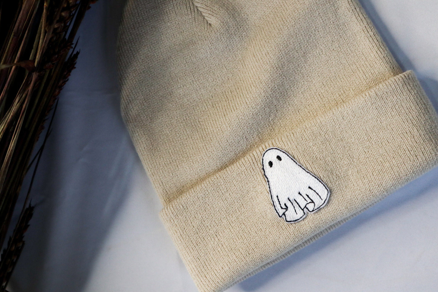 Ghost Embroidered Beanie Hat