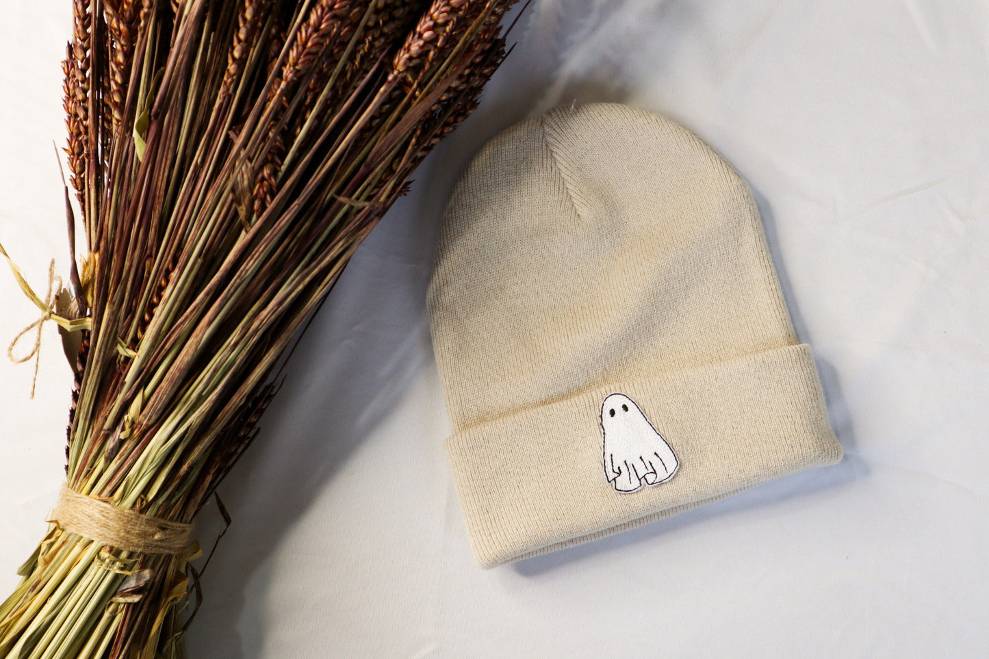 Ghost Embroidered Beanie Hat