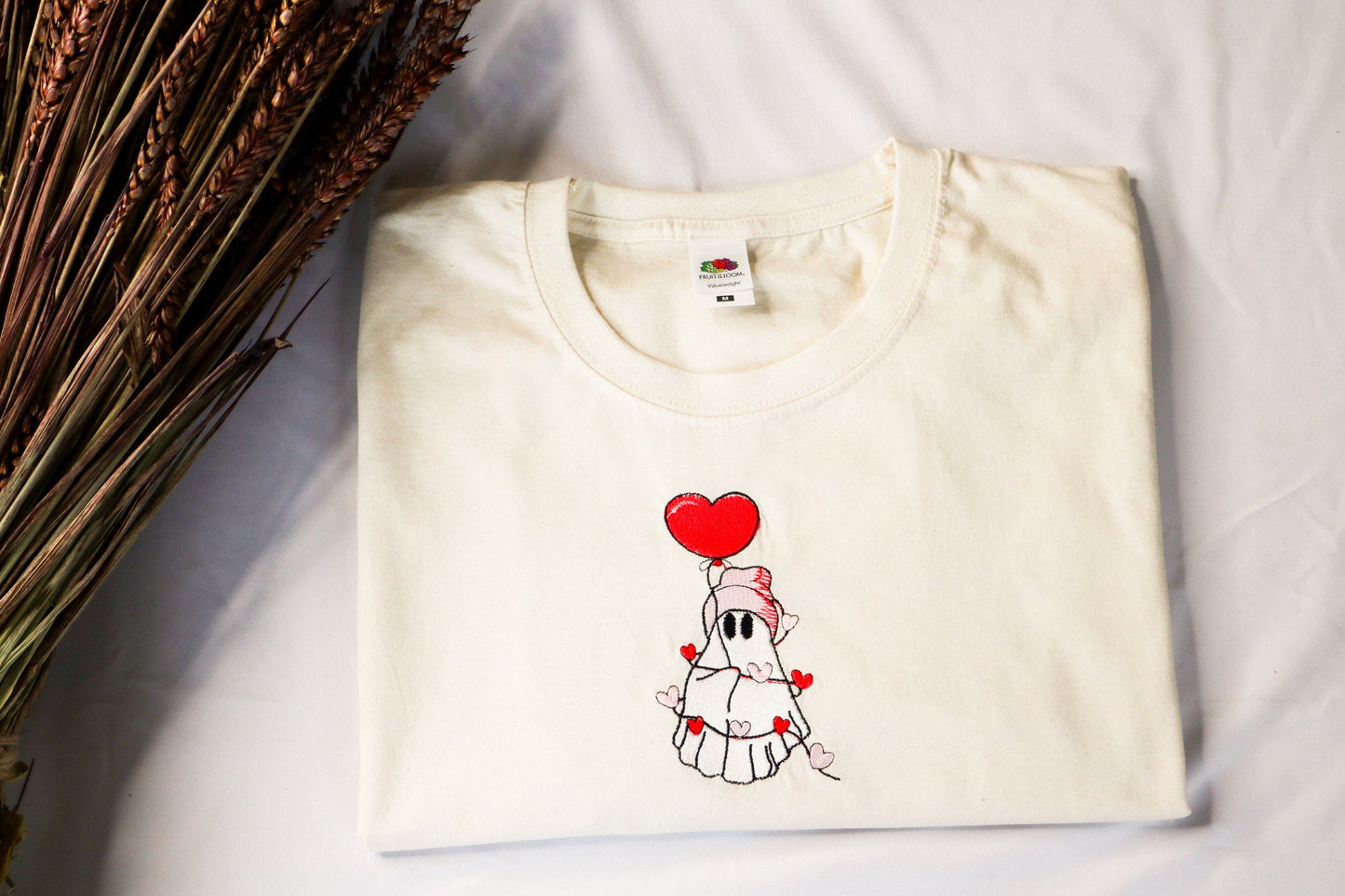 Valentine Ghost Embroidered T-Shirt