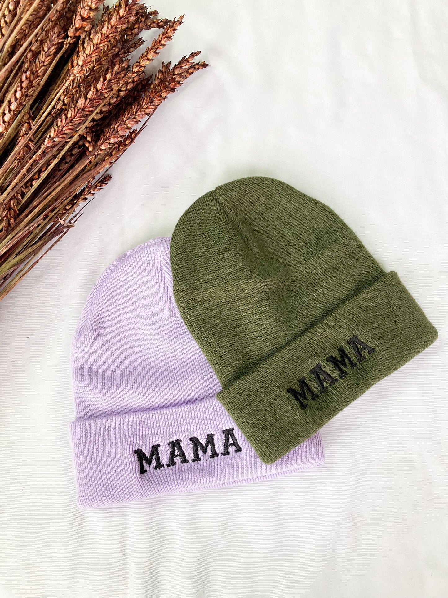 Mama Embroidered Beanie Hat