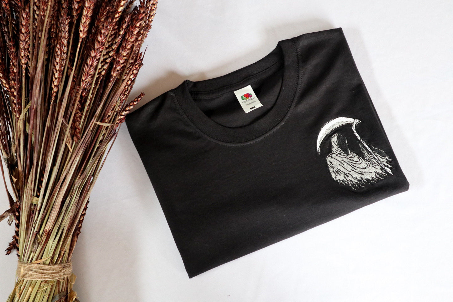 Grim Reaper Embroidered T-Shirt