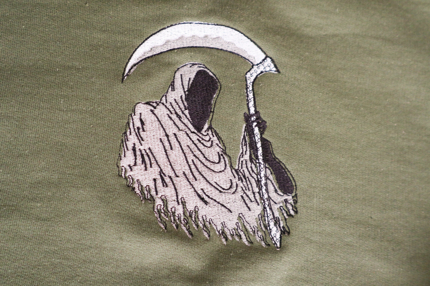 Grim Reaper Embroidered Sweatshirt