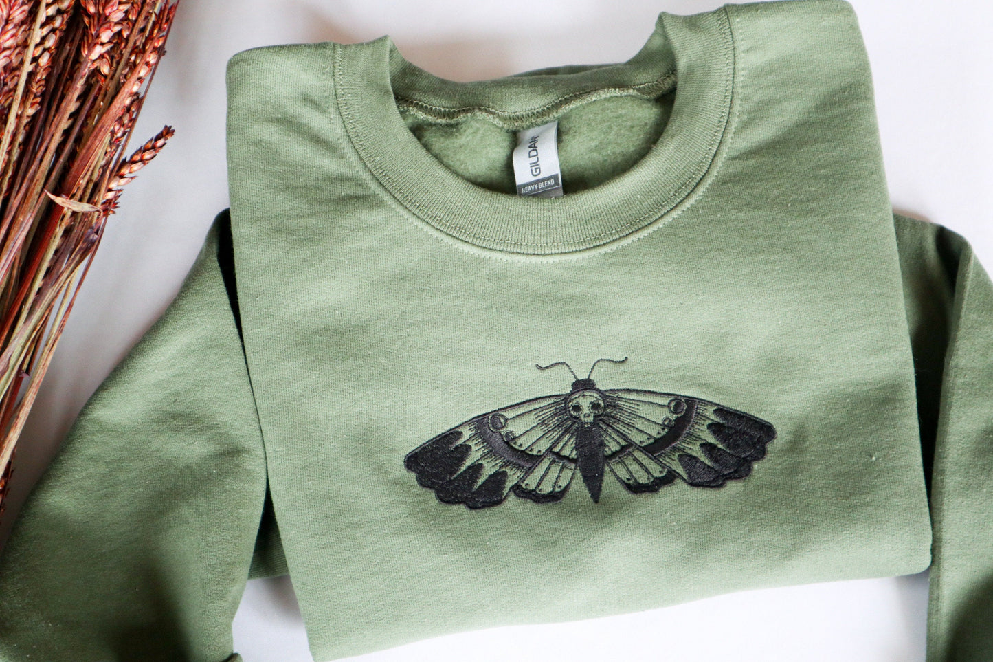 Death Moth Embroidered Sweatshirt
