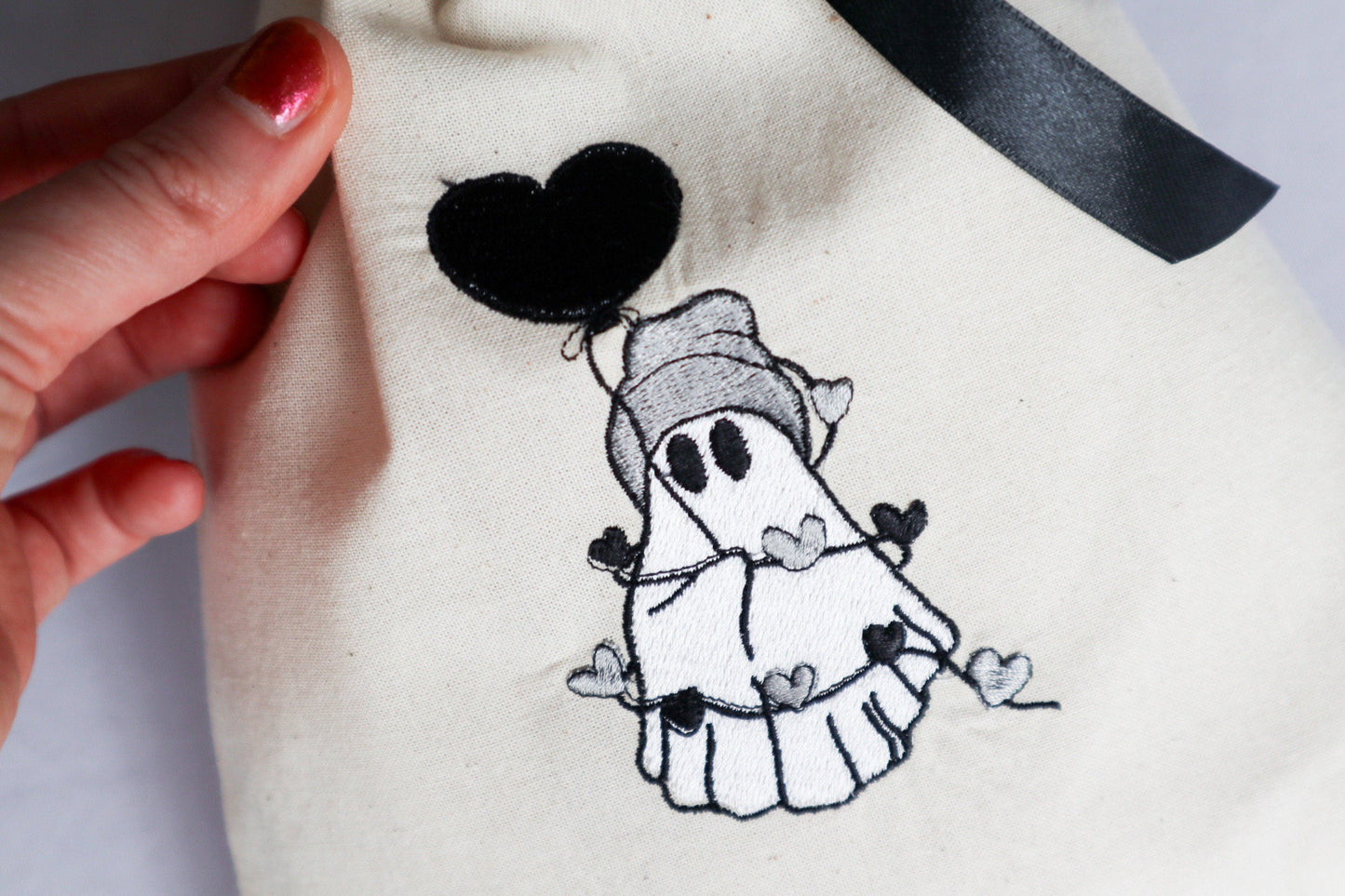 Ghost Embroidered Fabric Gift Bag