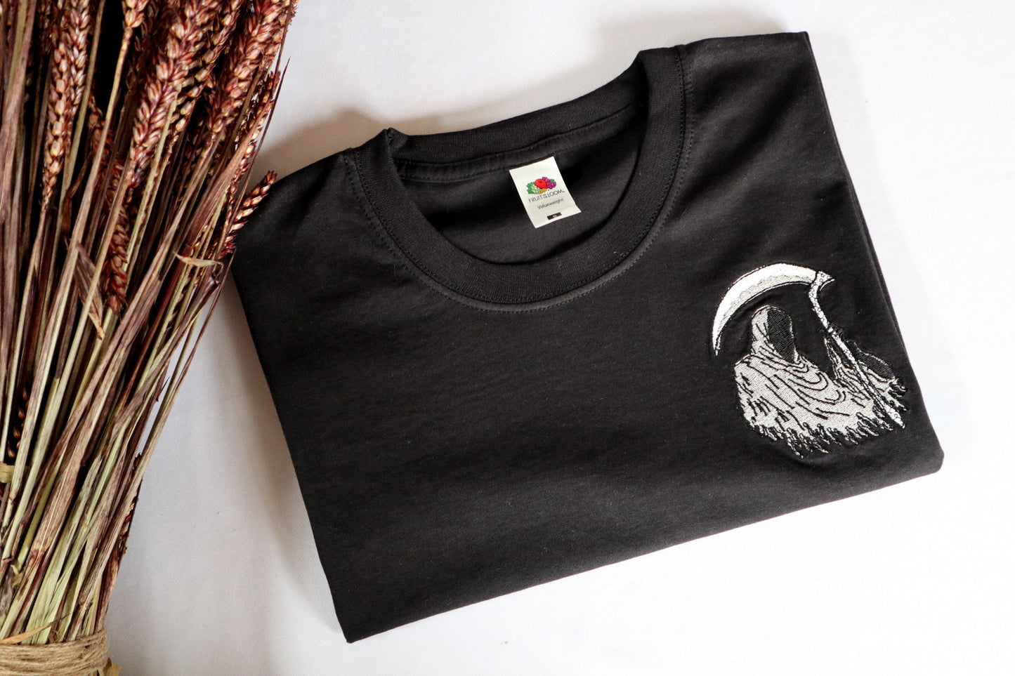 Grim Reaper Embroidered T-Shirt