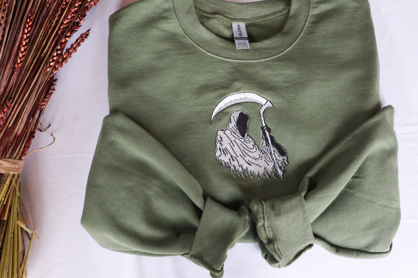 Grim Reaper Embroidered Sweatshirt