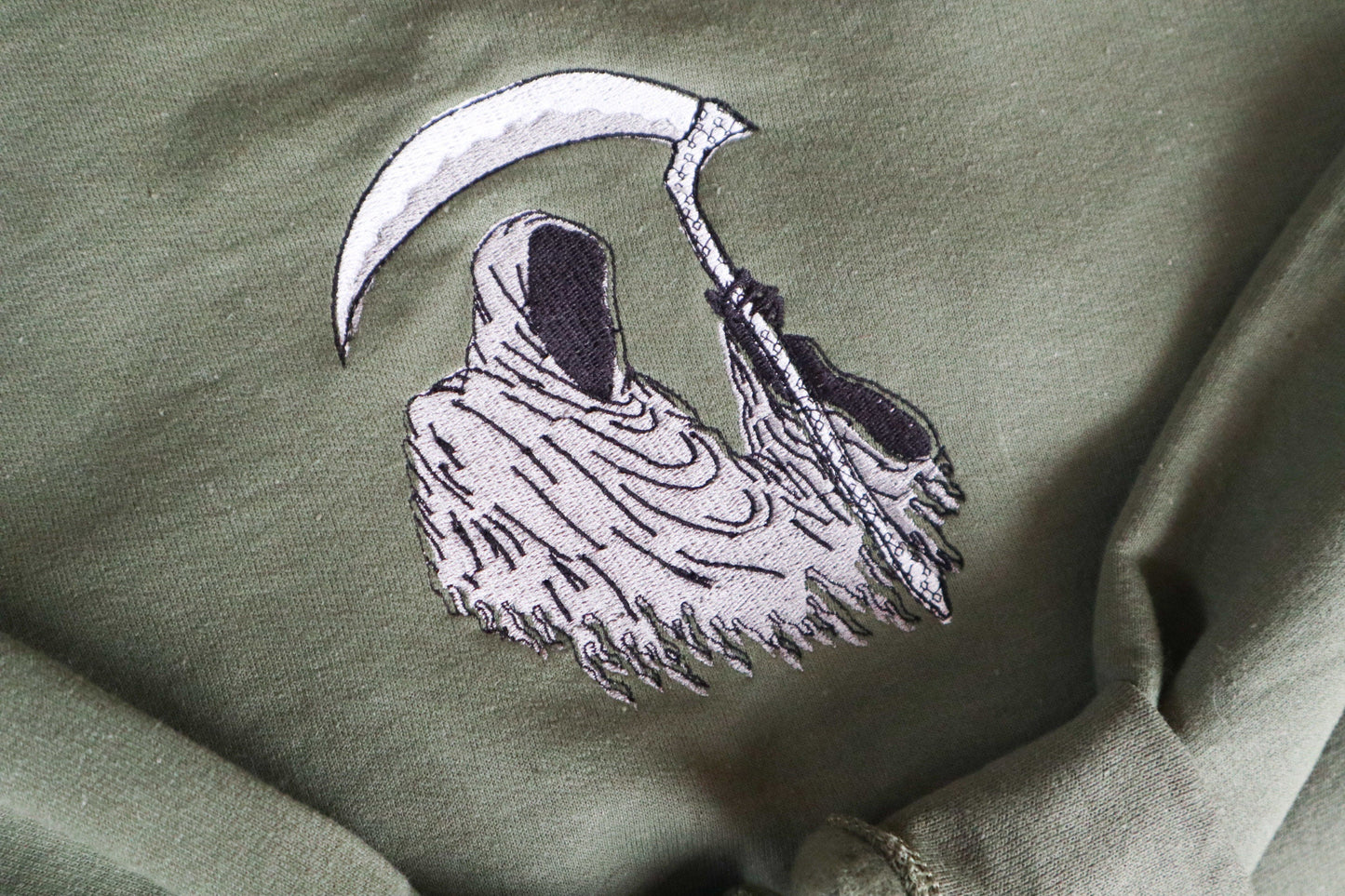 Grim Reaper Embroidered Sweatshirt