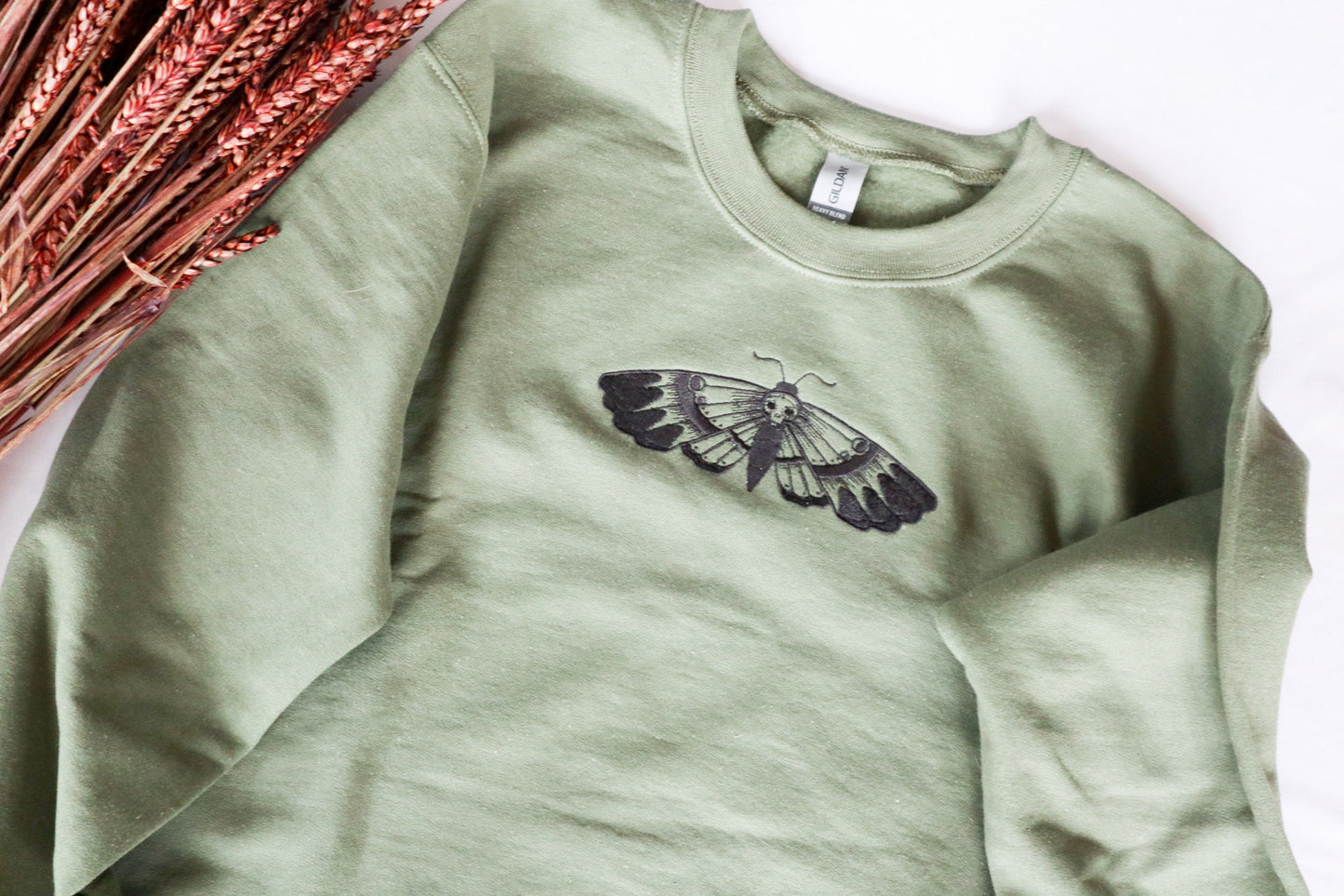 Death Moth Embroidered Sweatshirt