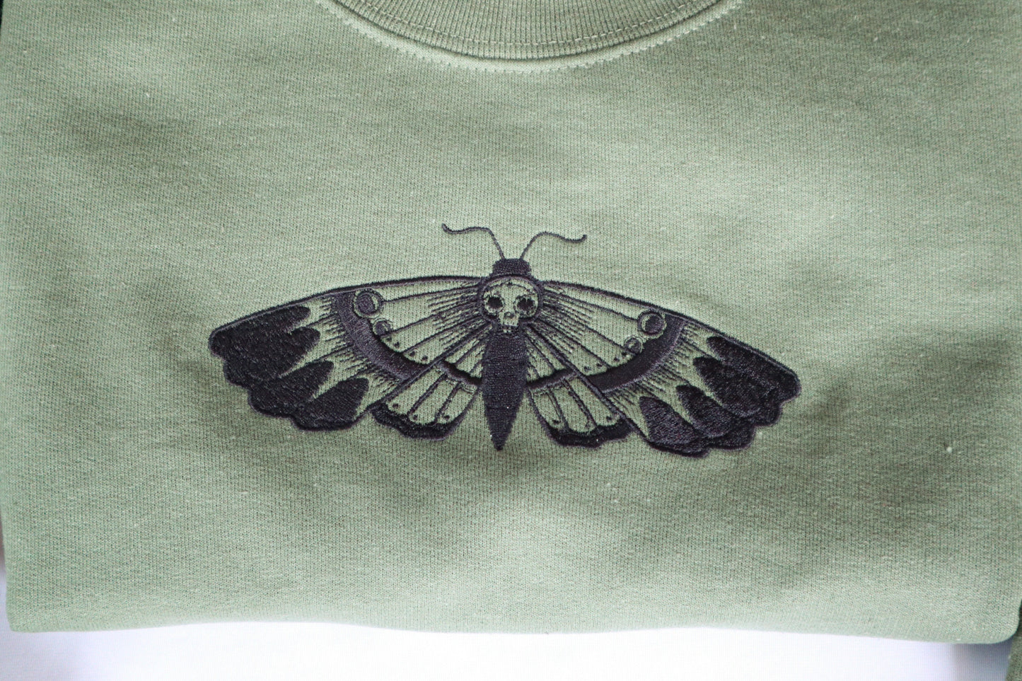 Death Moth Embroidered Sweatshirt
