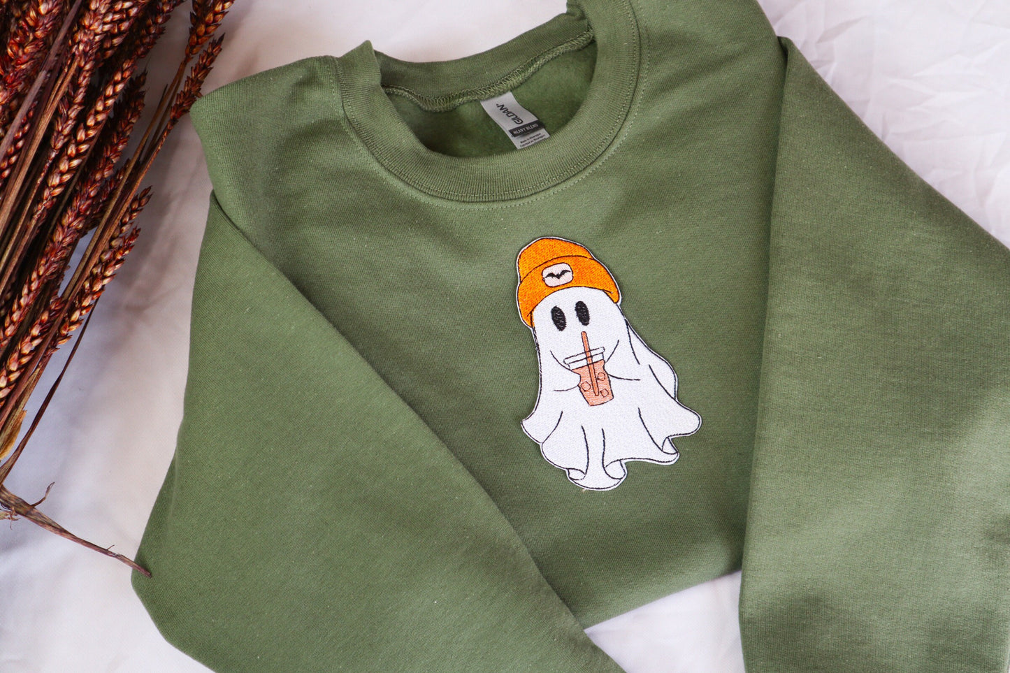 Cute Ghost Embroidered Sweatshirt