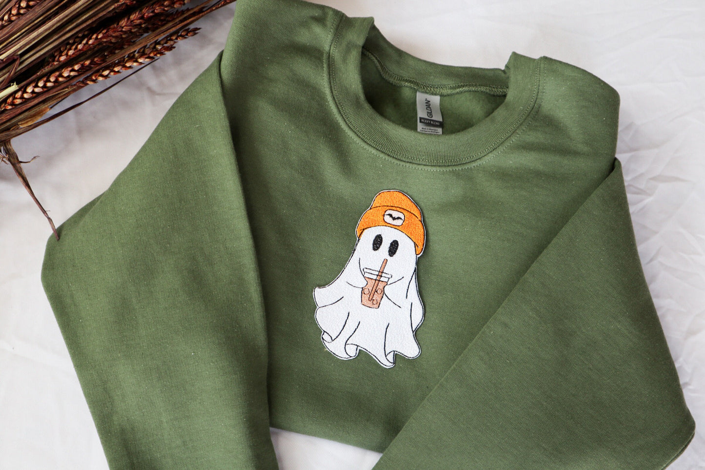 Cute Ghost Embroidered Sweatshirt