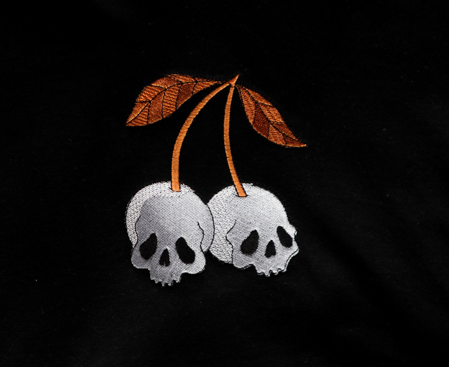 Skull Cherry Embroidered Hoodie