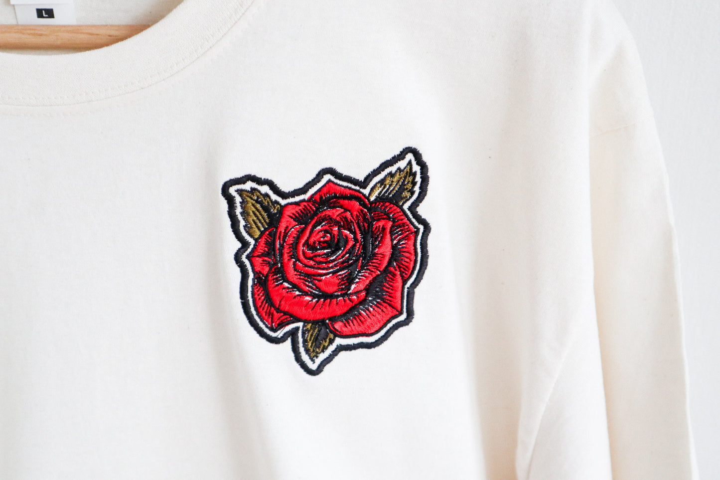 Tattoo Rose Embroidered T-Shirt