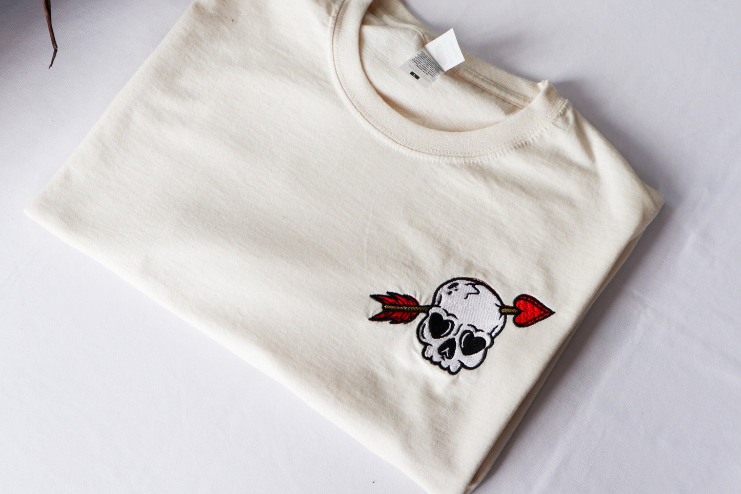 Skull Arrow Embroidered T-Shirt