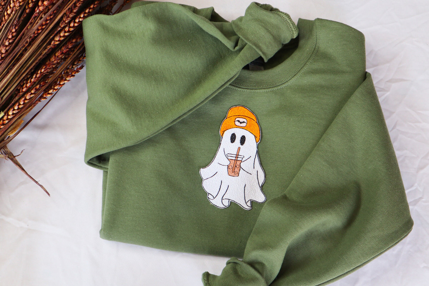 Cute Ghost Embroidered Sweatshirt