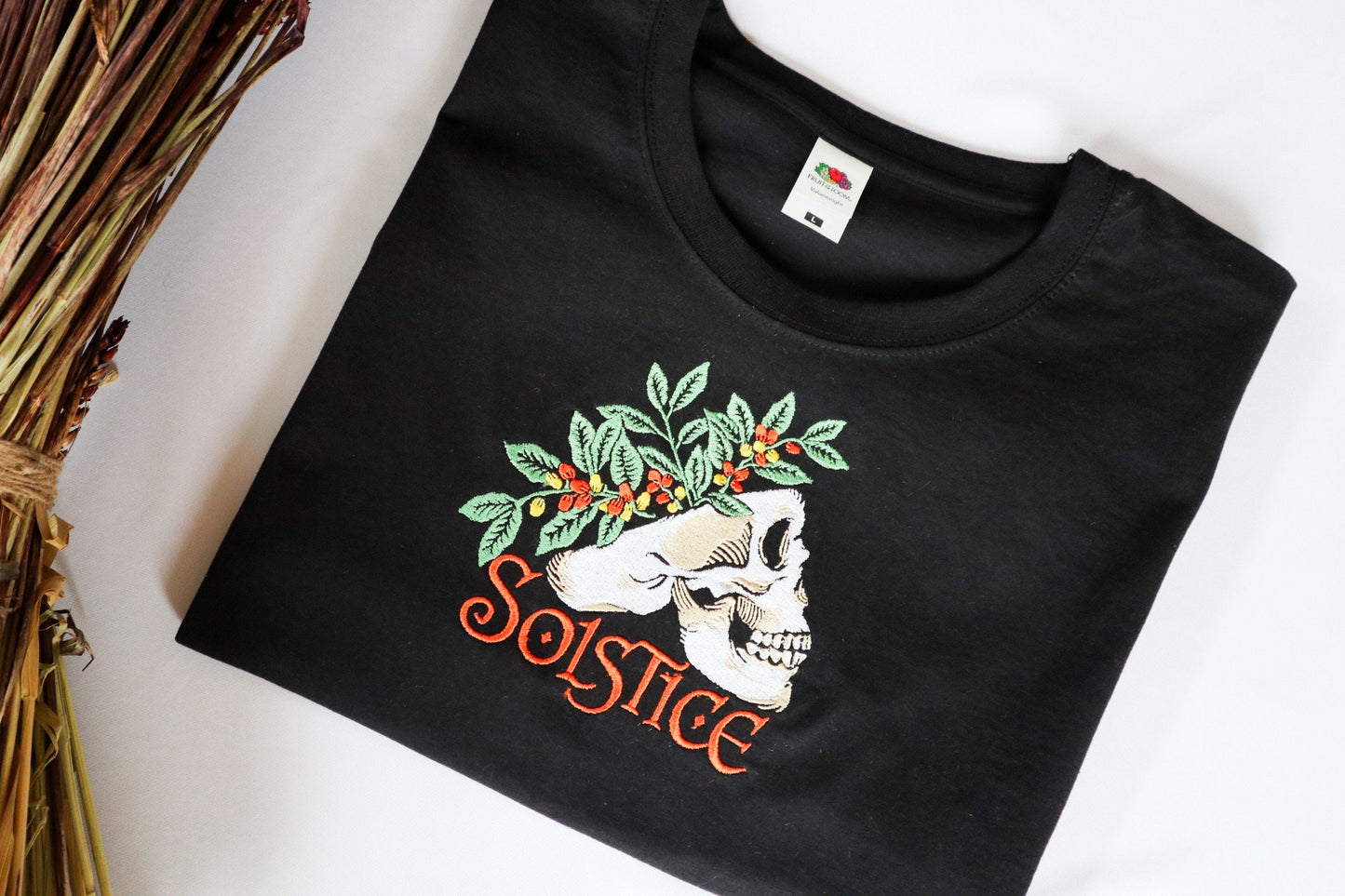 Solstice Skull Embroidered T-Shirt
