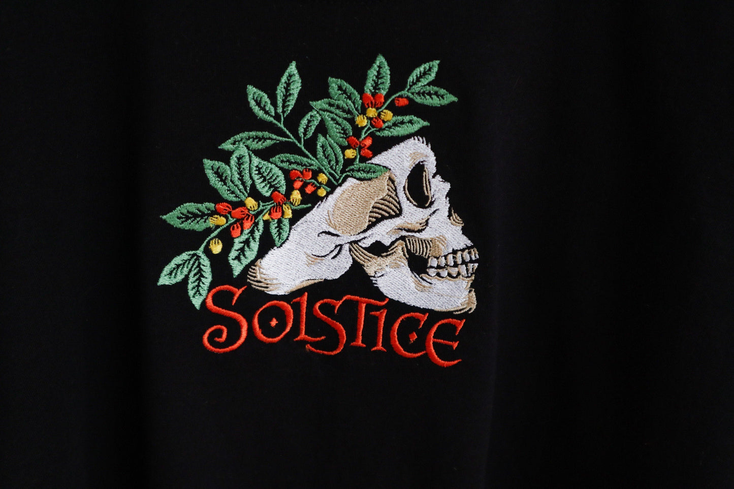 Solstice Skull Embroidered T-Shirt