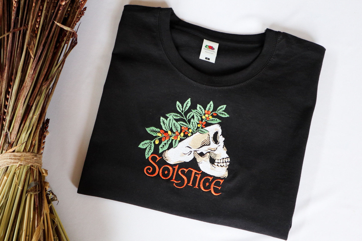 Solstice Skull Embroidered T-Shirt