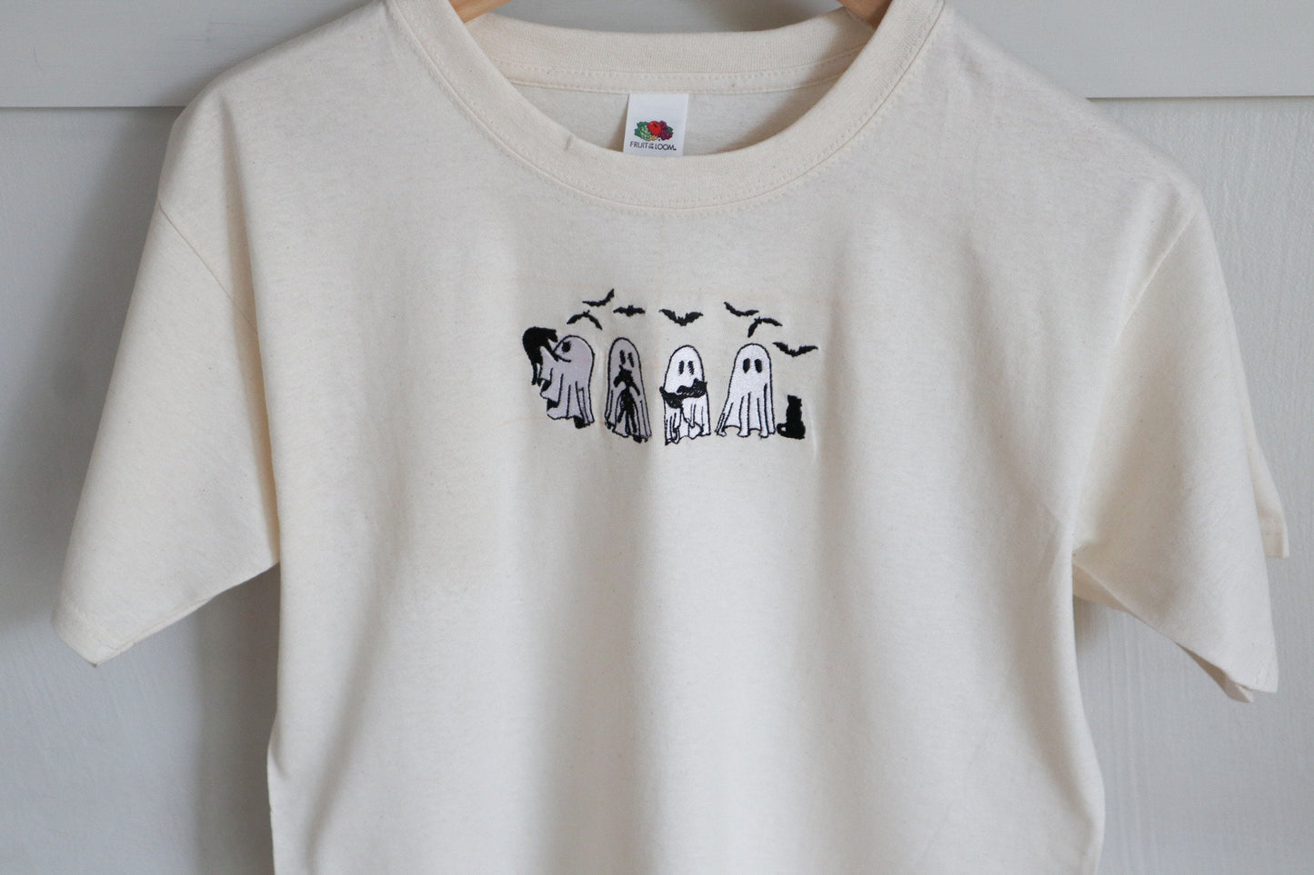Ghosts and Cats Embroidered T-Shirt