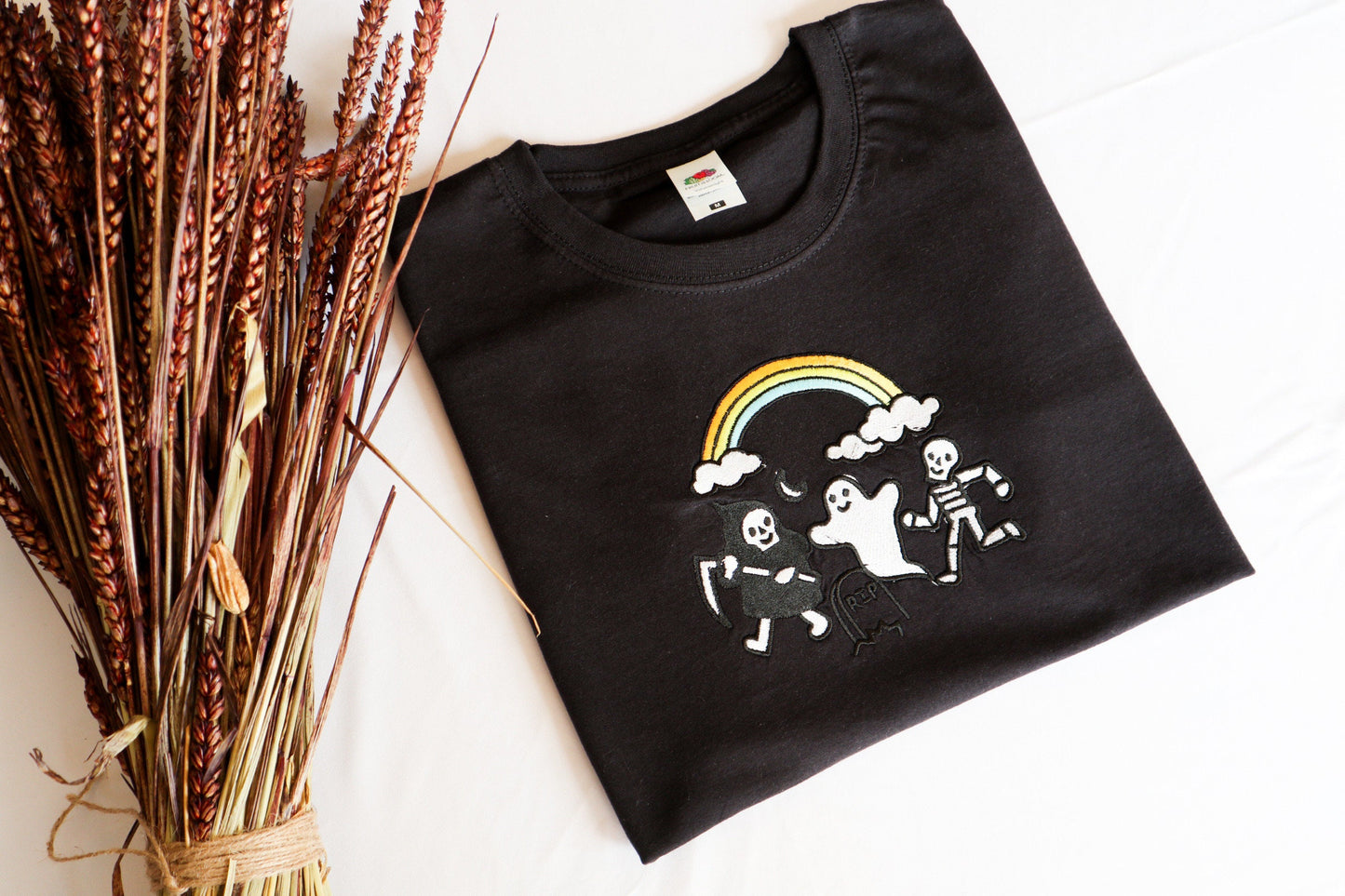 Gothic Graveyard Embroidered T-Shirt