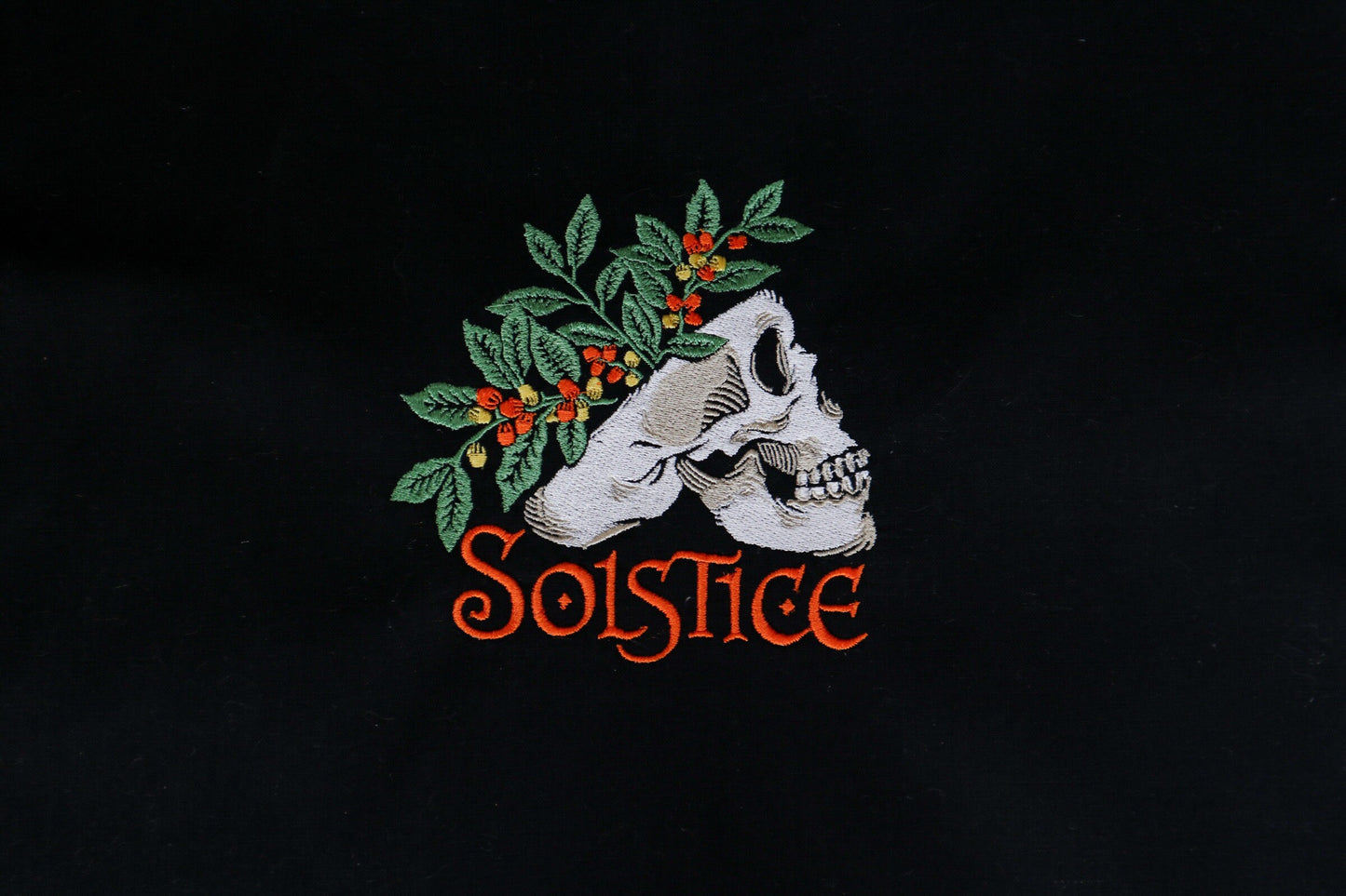 Skull Solstice Embroidered Tote Bag