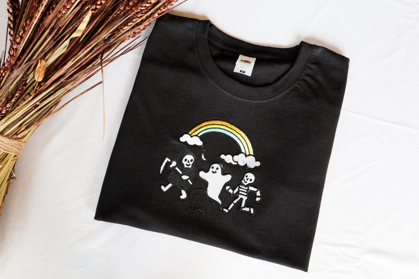 Gothic Graveyard Embroidered T-Shirt