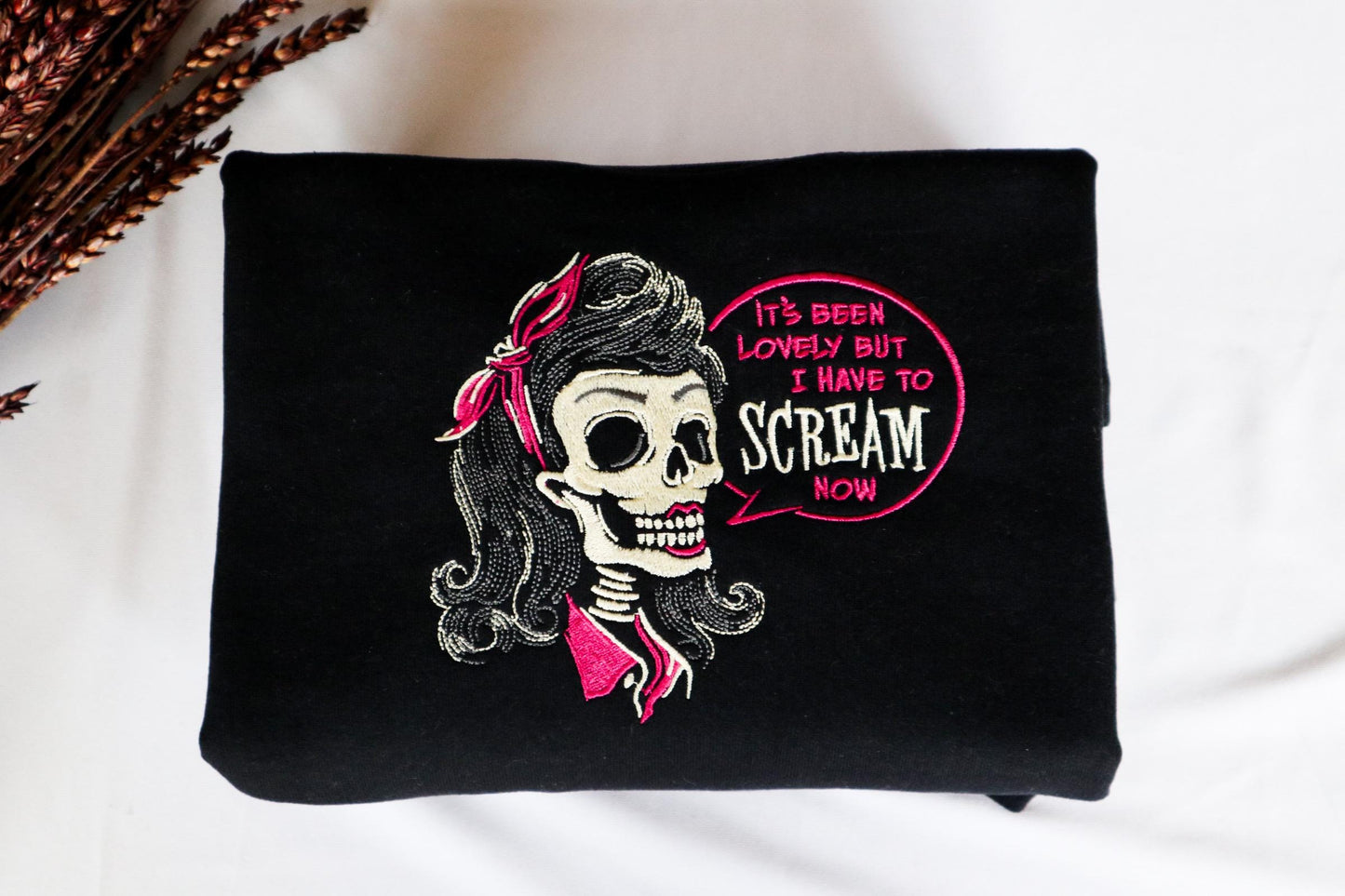 Anti social Skeleton Embroidered Sweatshirt