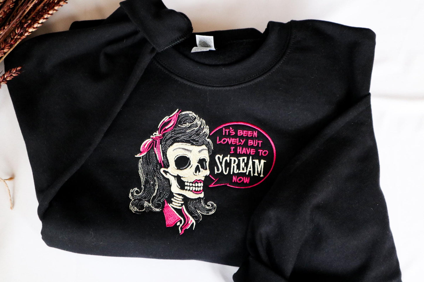 Anti social Skeleton Embroidered Sweatshirt