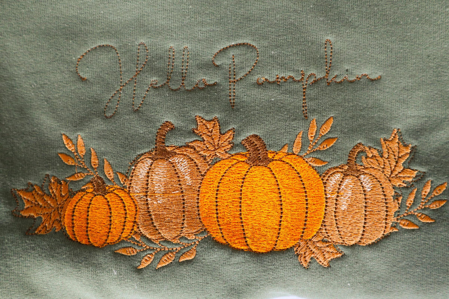 Hello Pumpkin Embroidered Sweatshirt