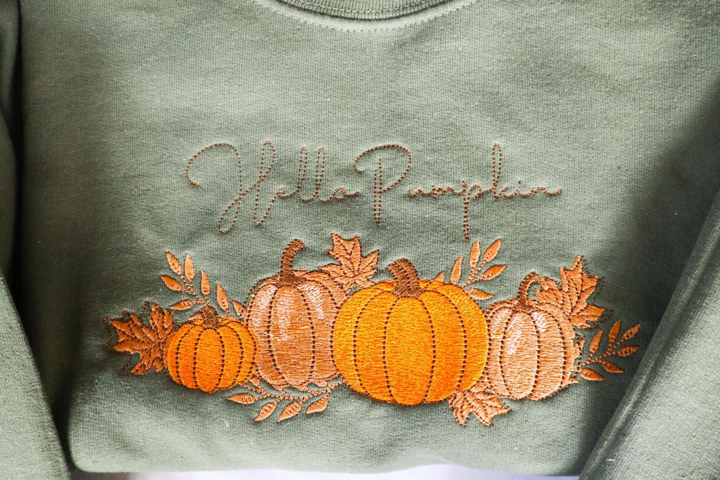 Hello Pumpkin Embroidered Sweatshirt
