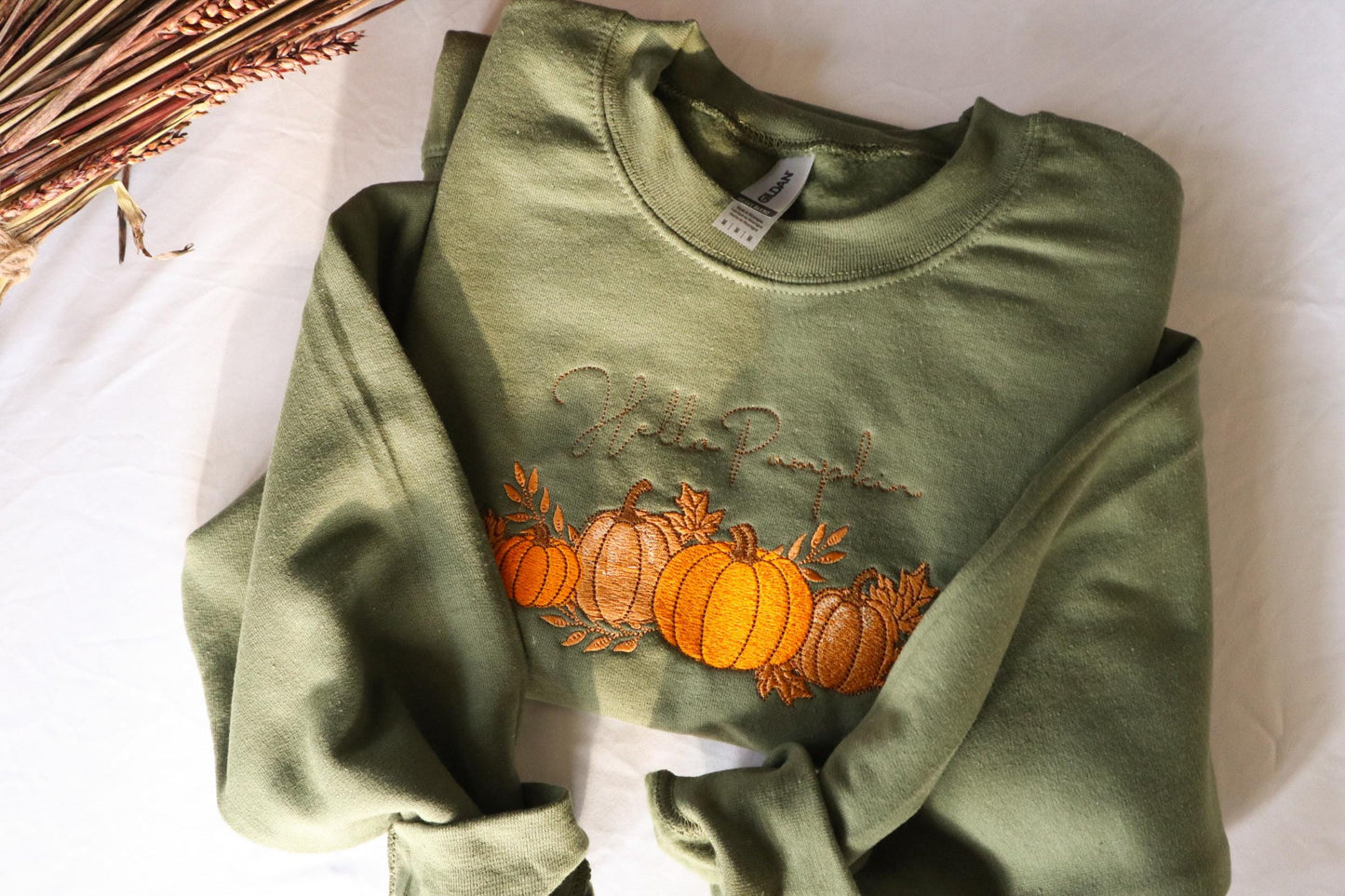 Hello Pumpkin Embroidered Sweatshirt