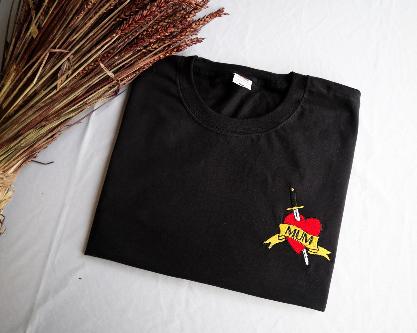 Mum Tattoo Embroidered T-Shirt