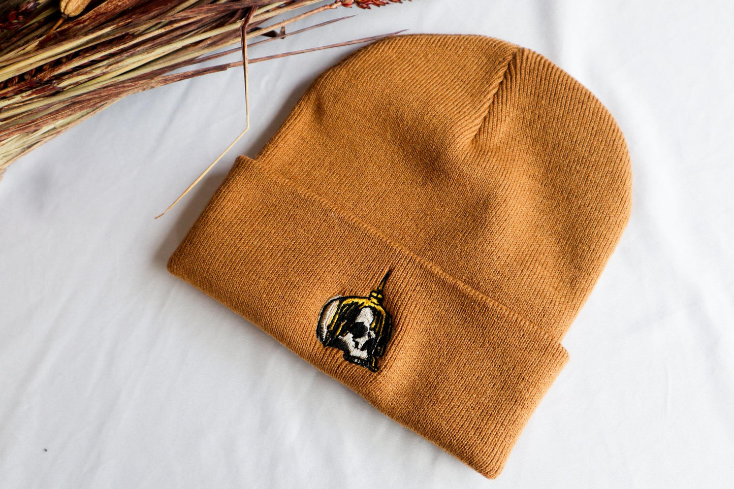 Skull Candle Embroidered Beanie
