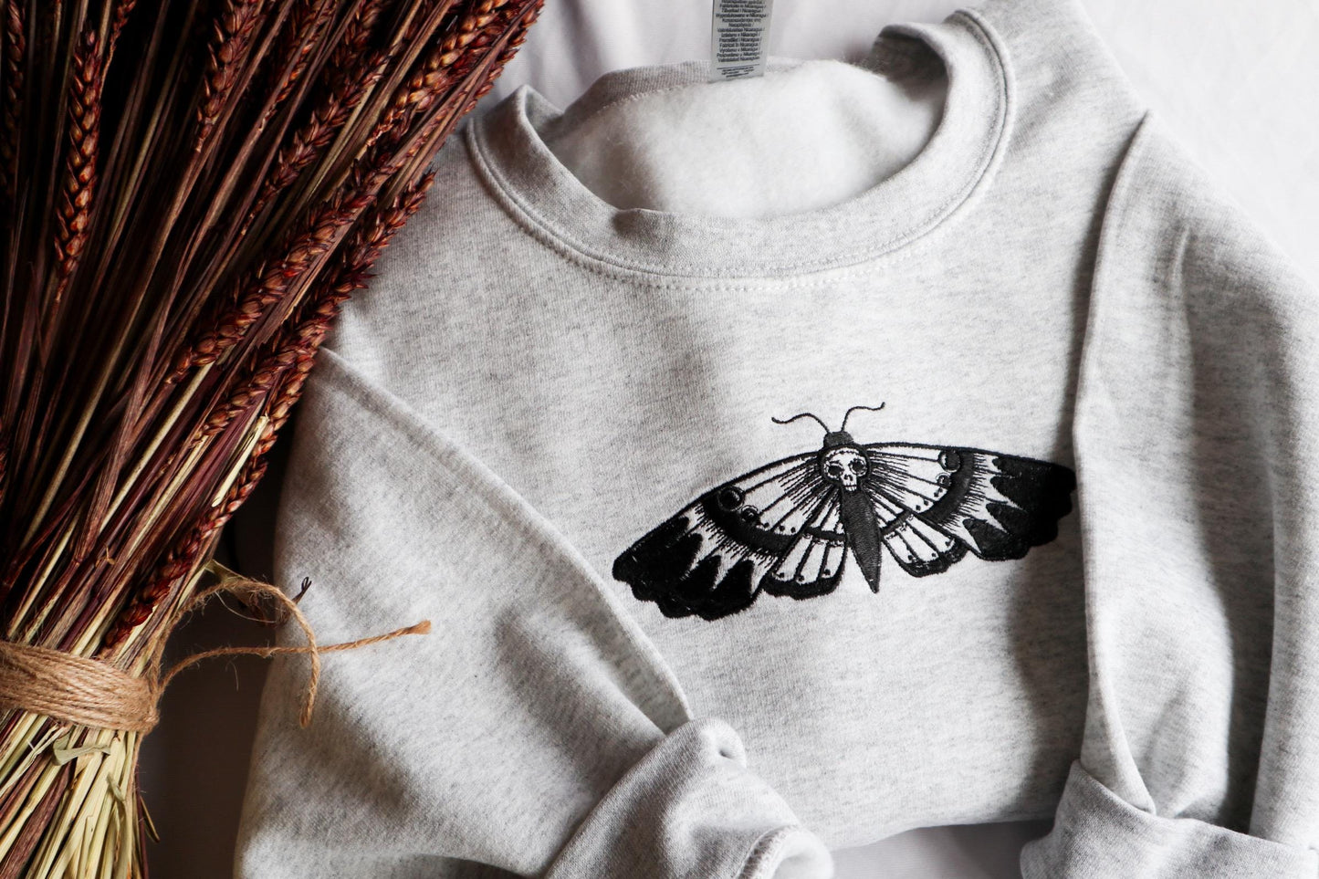 Death Moth Embroidered Sweatshirt