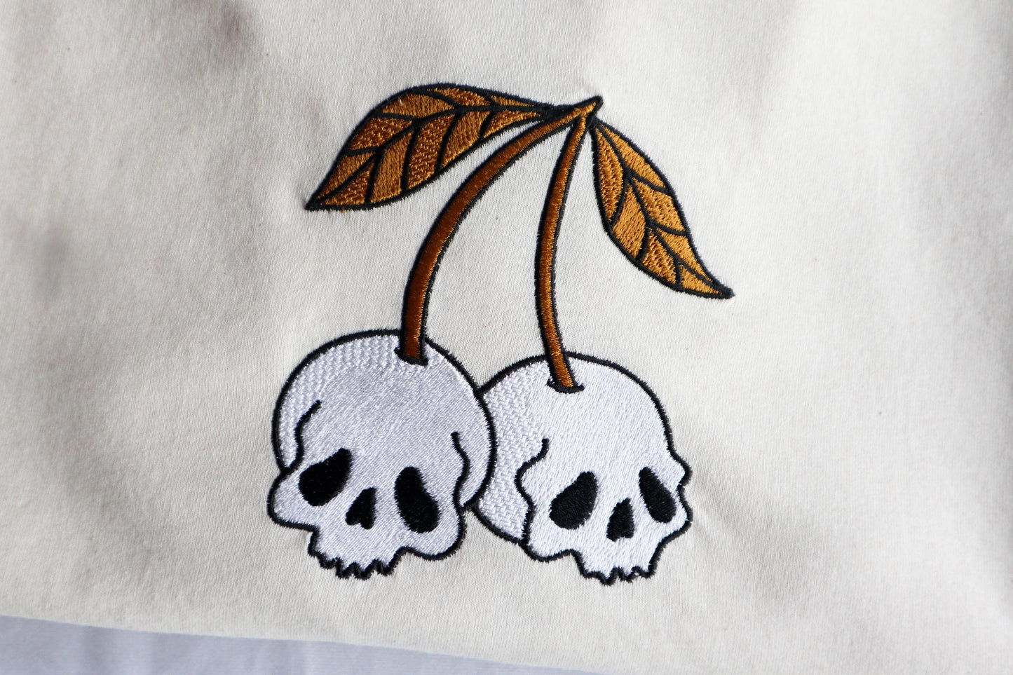 Skull Cherry Embroidered T-Shirt