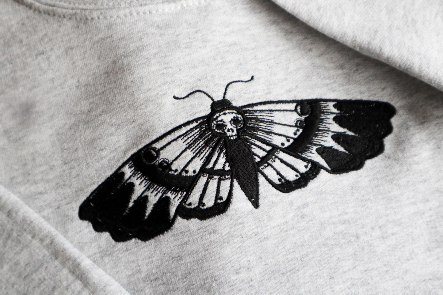 Death Moth Embroidered Sweatshirt